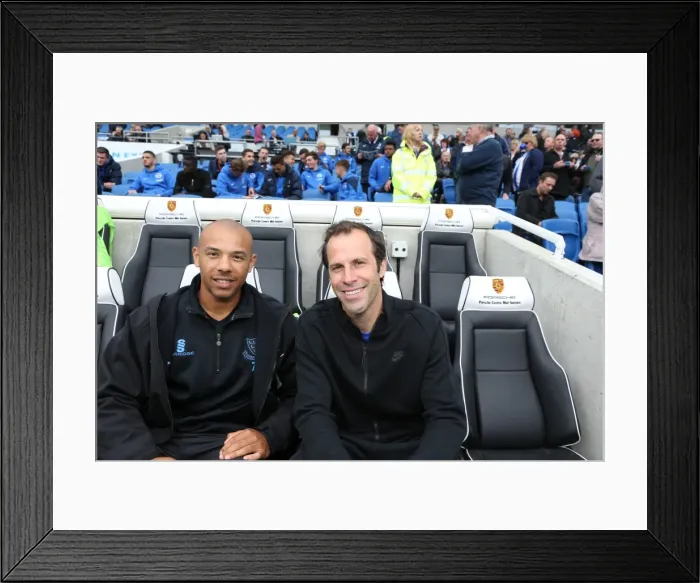 Framed Print : Tymal Mills and Greg Rusedski: A Sporting Duo at Brighton and Hove Albion vs. Watford (25APR15) Framed Print : Tymal Mills and Greg Rusedski: A Sporting Duo at Brighton and Hove Albion vs. Watford (25APR15)