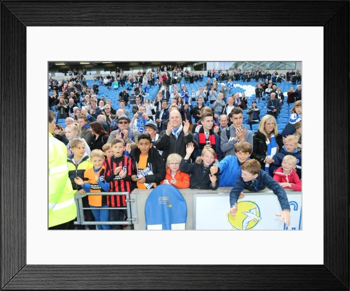 Framed Print : Exultant Watford Fans Celebrate Championship Victory over Brighton and Hove Albion (25APR15)