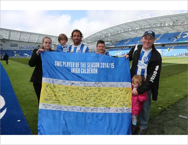 Brighton & Hove Albion's Inigo Calderon Named SWC Player of the Year after Victory over Watford (25APR15)