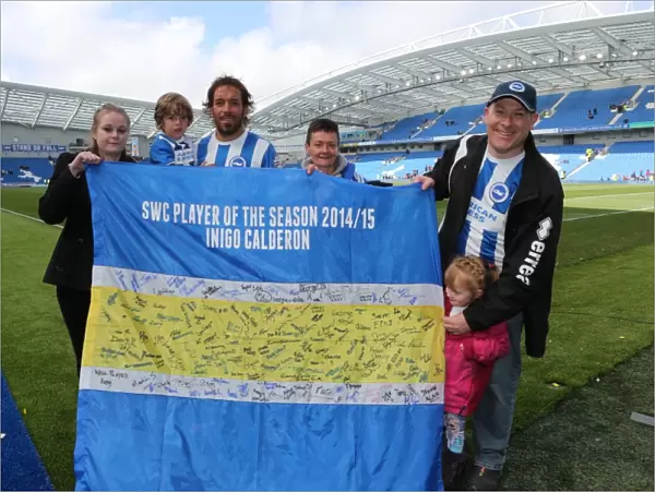 Brighton & Hove Albion's Inigo Calderon Named SWC Player of the Year after Victory over Watford (25APR15)