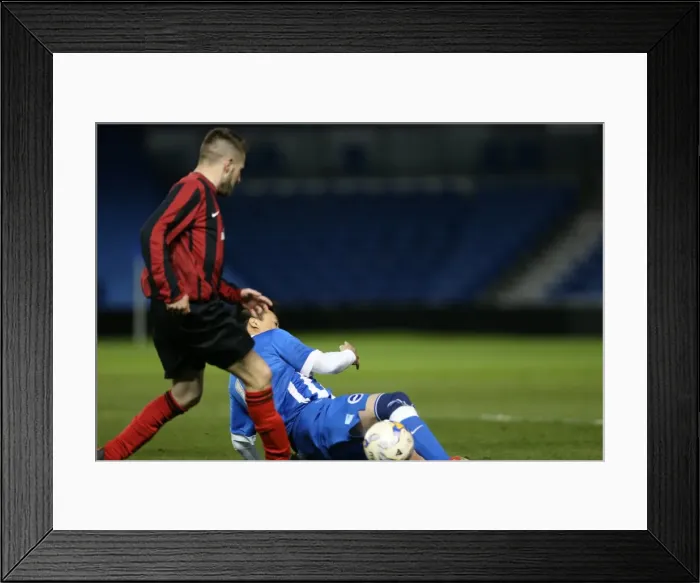 Framed Print : Brighton & Hove Albion: Play on the Pitch at the American Express Community Stadium (27 April 2015) Framed Print : Brighton & Hove Albion: Play on the Pitch at the American Express Community Stadium (27 April 2015)