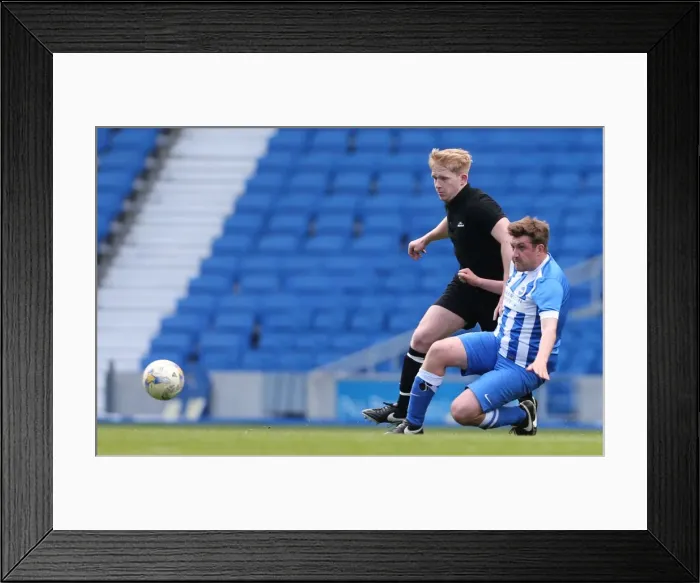 Framed Print : Brighton & Hove Albion: Play on the Pitch - American Express Community Stadium (April 28, 2015)