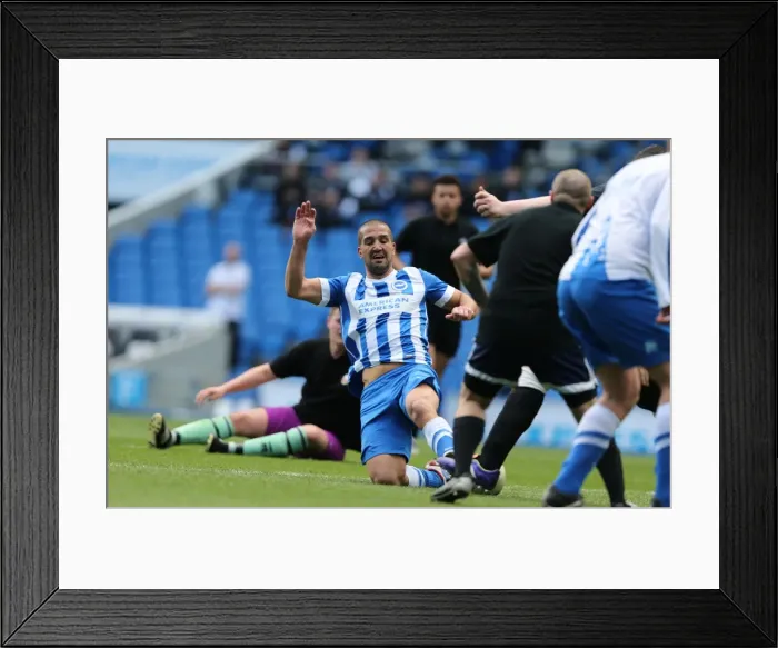 Framed Print : Brighton & Hove Albion: Play on the Pitch - American Express Community Stadium (28 April 2015) Framed Print : Brighton & Hove Albion: Play on the Pitch - American Express Community Stadium (28 April 2015)