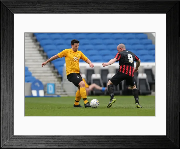Framed Print : Play on the Pitch: Brighton & Hove Albion at American Express Community Stadium (April 29, 2015)