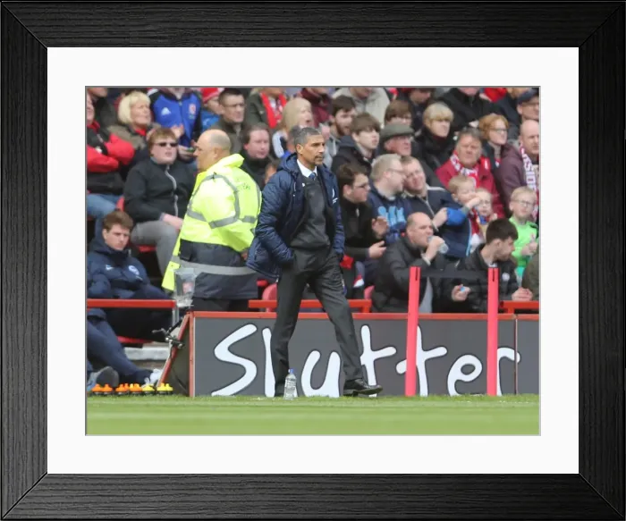 Framed Print : Chris Hughton Focuses on Brighton's Championship Victory Against Middlesbrough (02MAY15) Framed Print : Chris Hughton Focuses on Brighton's Championship Victory Against Middlesbrough (02MAY15)