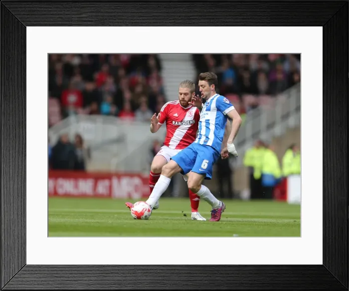 Framed Print : Dale Stephens: In Action Against Middlesbrough, Sky Bet Championship (May 2015)