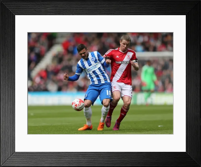 Framed Print : Brighton's Forster-Caskey Battles for Possession against Middlesbrough (02MAY15) Framed Print : Brighton's Forster-Caskey Battles for Possession against Middlesbrough (02MAY15)