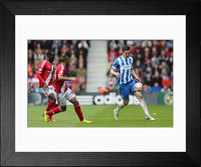 Framed Print : Lewis Dunk in Action: Middlesbrough vs. Brighton & Hove Albion at Riverside Stadium (02MAY15)