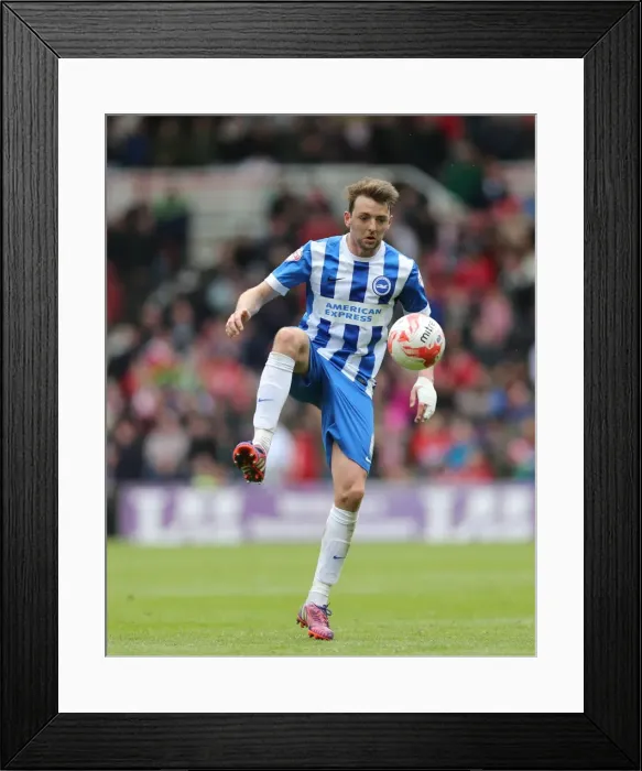 Framed Print : Dale Stephens: Intense Concentration during Middlesbrough vs. Brighton & Hove Albion Championship Clash, May 2015 Framed Print : Dale Stephens: Intense Concentration during Middlesbrough vs. Brighton & Hove Albion Championship Clash, May 2015