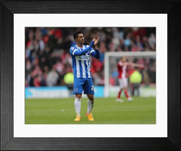 Framed Print : Brighton's Kayal Appreciates Fan Support: Middlesbrough vs. Brighton & Hove Albion (May 2015)