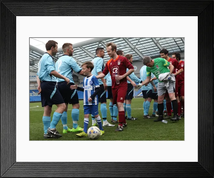 Framed Print : Ten Brighton & Hove Albion Players in Action during the May 1, 2015 Match