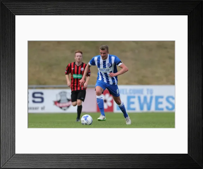 Framed Print : Brighton and Hove Albion vs Lewes: Pre-Season Friendly Clash at Dripping Pan (18th July 2015)