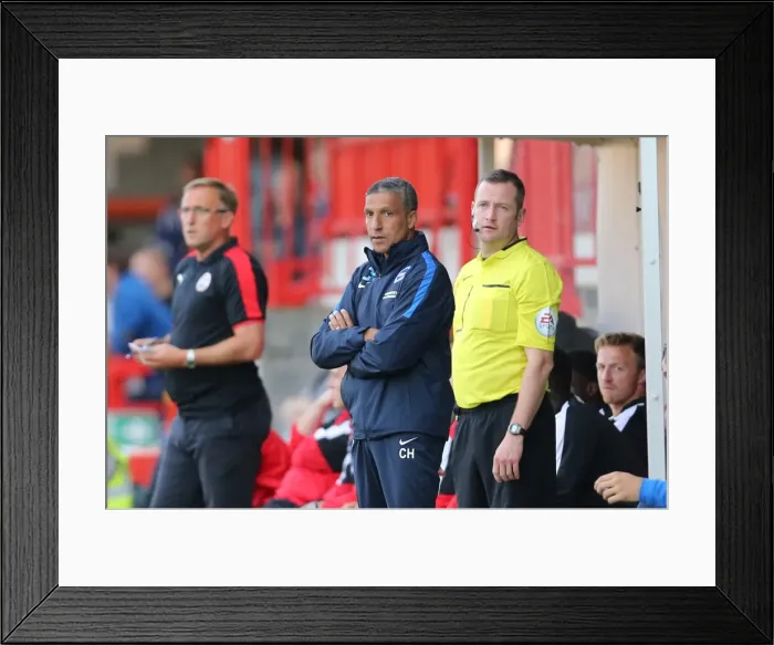Framed Print : Brighton and Hove Albion vs. Crawley Town: Pre-Season Friendly Clash at Checkatrade Stadium (22 / 07 / 2015)