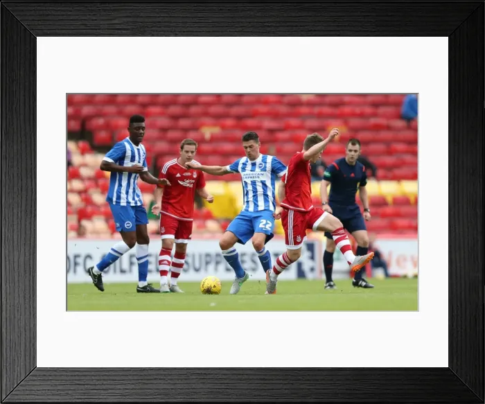 Framed Print : Brighton and Hove Albion vs Aberdeen: Pre-Season Battle at Pittodrie, July 2015