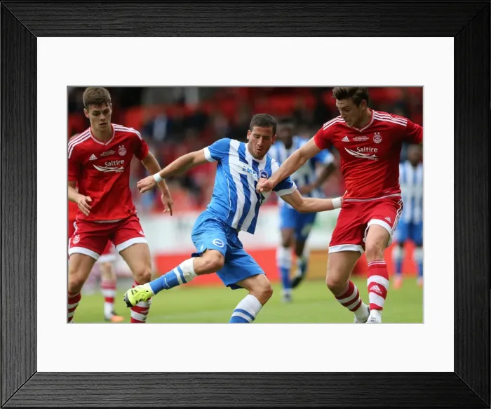 Framed Print : Brighton and Hove Albion vs Aberdeen: Pre-Season Battle at Pittodrie, July 2015