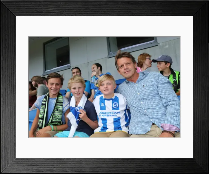 Framed Print : Brighton and Hove Albion Fans Celebrate at American Express Community Stadium During Pre-season Match Against Sevilla FC (2015) Framed Print : Brighton and Hove Albion Fans Celebrate at American Express Community Stadium During Pre-season Match Against Sevilla FC (2015)