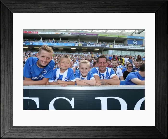 Framed Print : Brighton and Hove Albion Fans Celebrate at American Express Community Stadium During Pre-season Match Against Sevilla FC (2015) Framed Print : Brighton and Hove Albion Fans Celebrate at American Express Community Stadium During Pre-season Match Against Sevilla FC (2015)