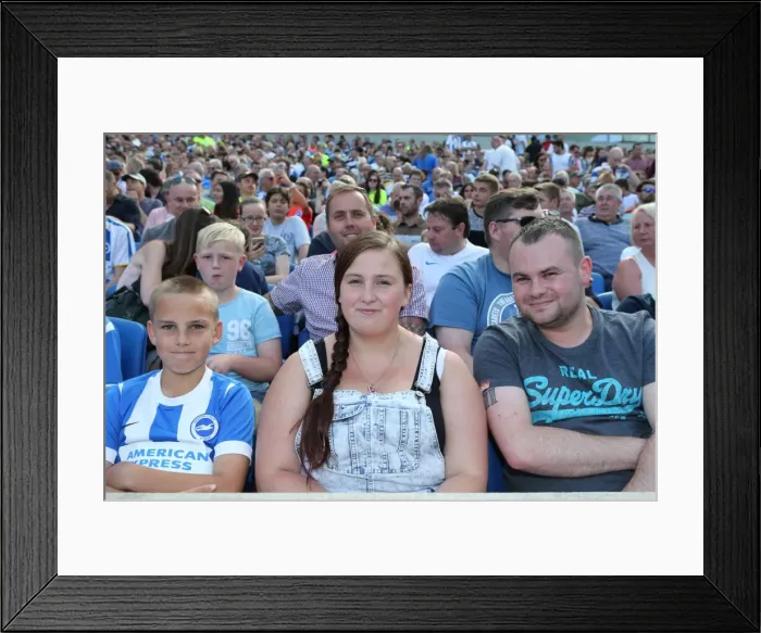 Framed Print : Passionate Albion Fans at the American Express Community Stadium: Brighton & Hove vs Sevilla FC (02.08.2015) Framed Print : Passionate Albion Fans at the American Express Community Stadium: Brighton & Hove vs Sevilla FC (02.08.2015)