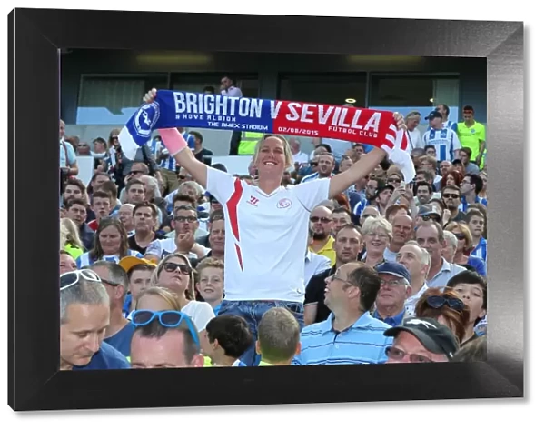 Brighton and Hove Albion Fans Celebrate at the American Express Community Stadium During Pre-season Match Against Sevilla FC (2015)