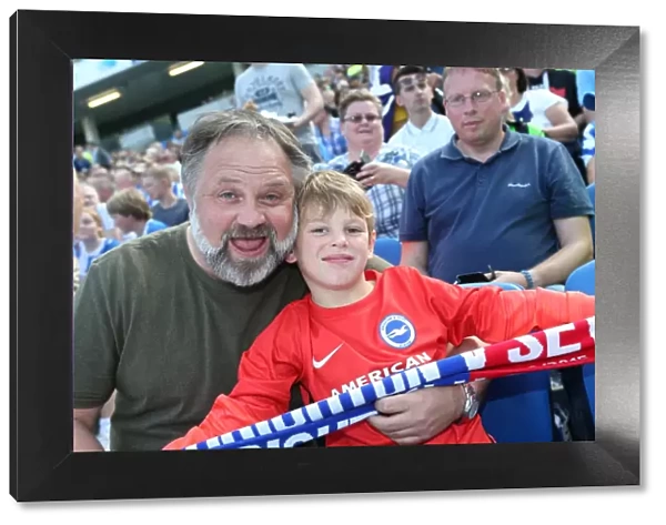 Brighton and Hove Albion Fans Celebrate at American Express Community Stadium During Pre-season Match Against Sevilla FC (2015)