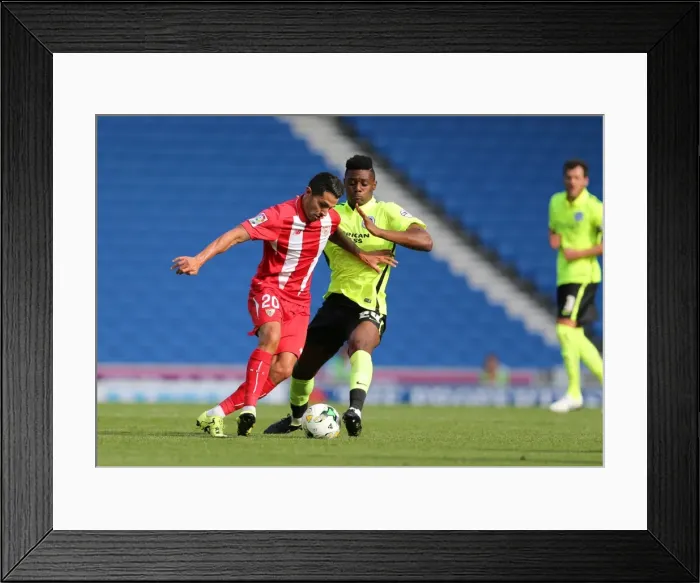 Framed Print : Rohan Ince in Action: Brighton & Hove Albion vs Sevilla FC Pre-Season Clash at American Express Community Stadium (2015) Framed Print : Rohan Ince in Action: Brighton & Hove Albion vs Sevilla FC Pre-Season Clash at American Express Community Stadium (2015)