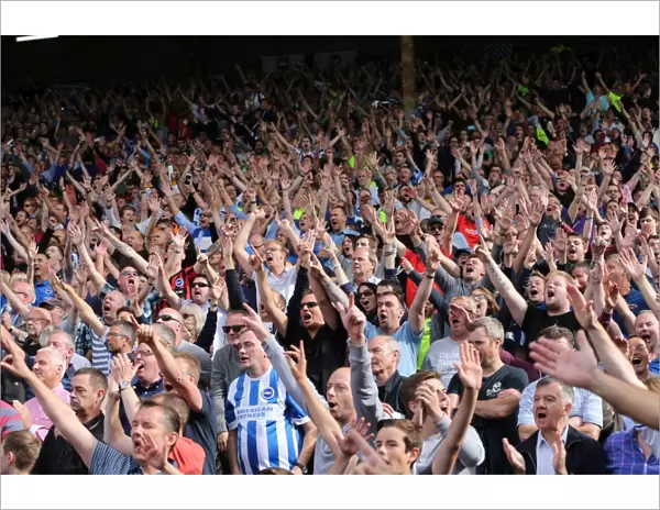 Brighton and Hove Albion: Euphoric Fans Celebrate Championship Victory at Craven Cottage (15 Aug 2015)