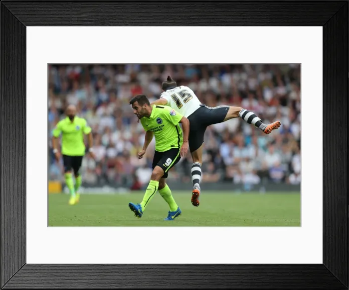 Framed Print : Brighton's Sam Baldock Battles for Goal Against Fulham in Sky Bet Championship Clash (August 15, 2015) Framed Print : Brighton's Sam Baldock Battles for Goal Against Fulham in Sky Bet Championship Clash (August 15, 2015)