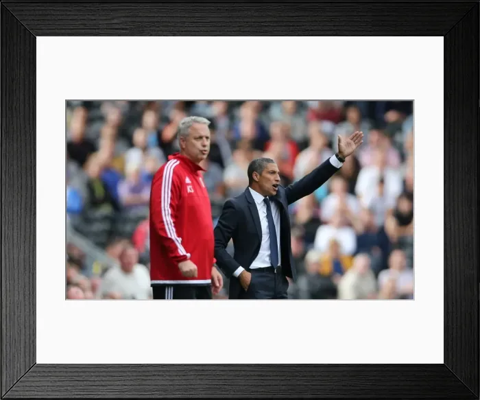 Framed Print : Chris Hughton vs. Kit Symons: Battle of the Managers - Fulham vs. Brighton & Hove Albion, Sky Bet Championship 2015