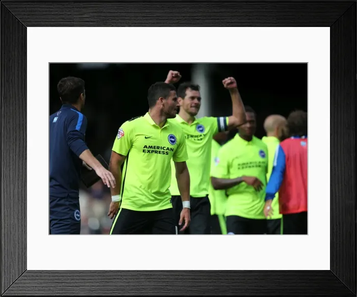 Framed Print : Brighton and Hove Albion's Glorious Victory: Greer and Hemed Celebrate at Fulham (15.08.2015) Framed Print : Brighton and Hove Albion's Glorious Victory: Greer and Hemed Celebrate at Fulham (15.08.2015)
