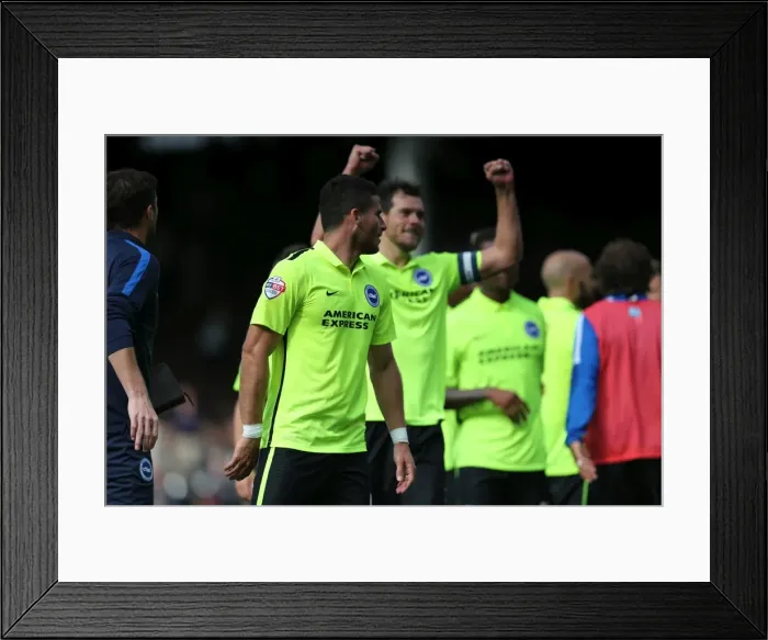 Framed Print : Brighton and Hove Albion's Glorious Victory: Greer and Hemed's Celebration at Craven Cottage (Fulham 15) Framed Print : Brighton and Hove Albion's Glorious Victory: Greer and Hemed's Celebration at Craven Cottage (Fulham 15)