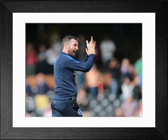 Framed Print : Nathan Jones Triumphant Moment: Brighton and Hove Albion's Historic Victory at Craven Cottage (Fulham vs. Brighton, Sky Bet Championship 2015) Framed Print : Nathan Jones Triumphant Moment: Brighton and Hove Albion's Historic Victory at Craven Cottage (Fulham vs. Brighton, Sky Bet Championship 2015)