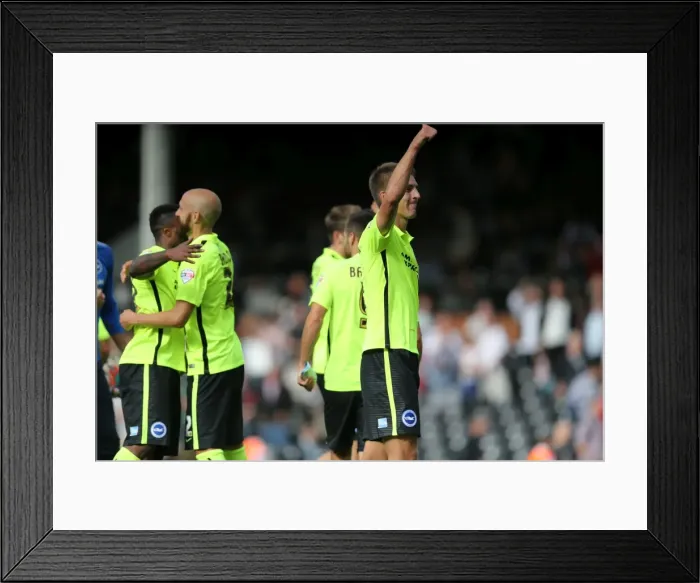Framed Print : Brighton and Hove Albion's Uwe Huenemeier Celebrates Championship Victory over Fulham (15 / 08 / 2015) Framed Print : Brighton and Hove Albion's Uwe Huenemeier Celebrates Championship Victory over Fulham (15 / 08 / 2015)