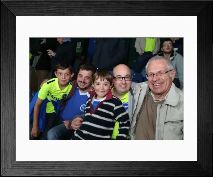 Framed Print : Brighton and Hove Albion Fans in Full Swing: Huddersfield Championship Showdown, August 2015 Framed Print : Brighton and Hove Albion Fans in Full Swing: Huddersfield Championship Showdown, August 2015
