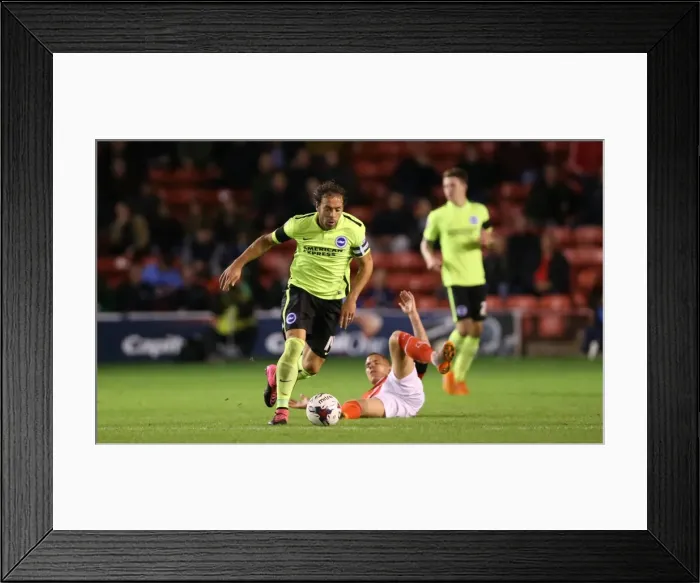 Framed Print : Brighton and Hove Albion in Action against Walsall during the 2015 Capital One Cup Match Framed Print : Brighton and Hove Albion in Action against Walsall during the 2015 Capital One Cup Match