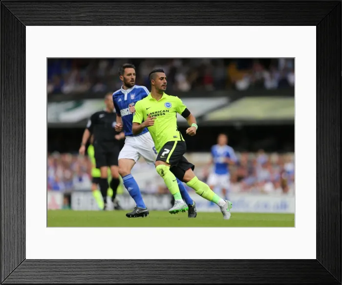 Framed Print : Beram Kayal in Action: Brighton Midfielder Battles Ipswich Town in Sky Bet Championship Clash (August 2015) Framed Print : Beram Kayal in Action: Brighton Midfielder Battles Ipswich Town in Sky Bet Championship Clash (August 2015)
