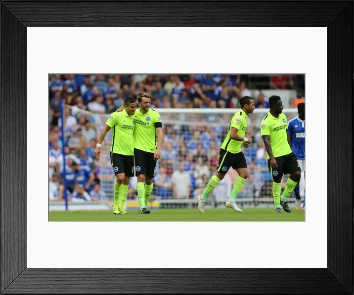 Framed Print : Tomer Hemed Scores Stunner: Dale Stephens Assists in Brighton's Win Against Ipswich Town (Championship 2015)