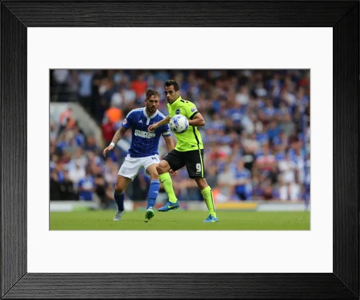 Framed Print : Brighton's Sam Baldock Battles for Goal Against Ipswich Town in Sky Bet Championship Clash (28 / 08 / 2015) Framed Print : Brighton's Sam Baldock Battles for Goal Against Ipswich Town in Sky Bet Championship Clash (28 / 08 / 2015)