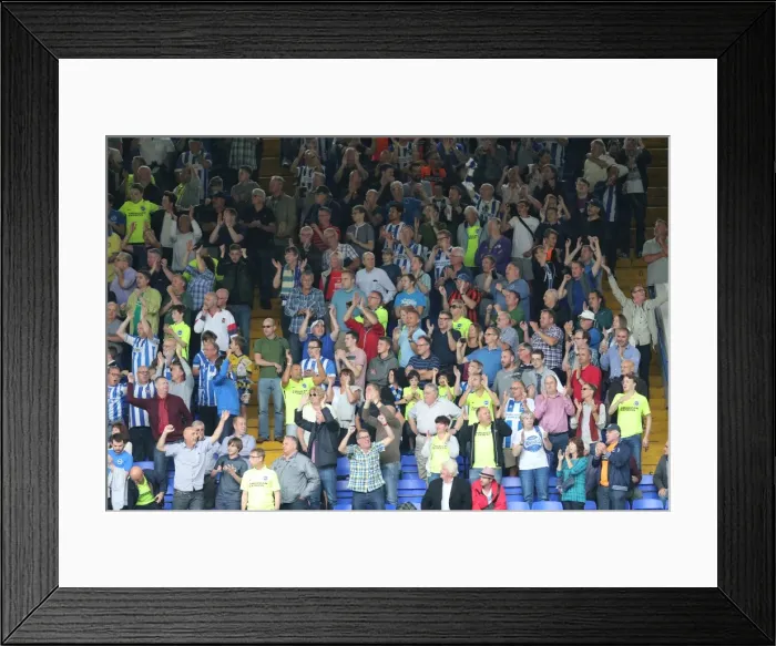 Framed Print : Brighton and Hove Albion Fans in Action at Ipswich Town Championship Clash, August 2015 Framed Print : Brighton and Hove Albion Fans in Action at Ipswich Town Championship Clash, August 2015