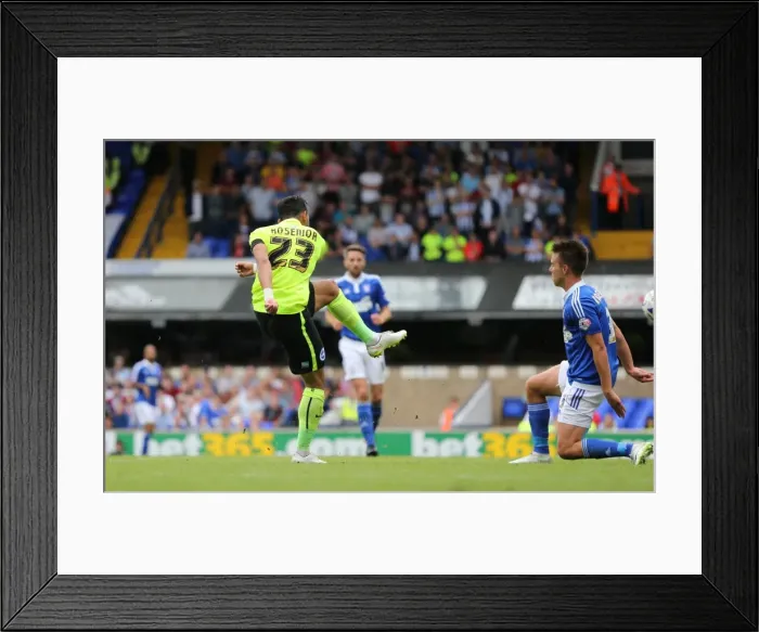 Framed Print : Brighton's Liam Rosenior Crosses Against Ipswich Town in Championship Clash (August 2015) Framed Print : Brighton's Liam Rosenior Crosses Against Ipswich Town in Championship Clash (August 2015)
