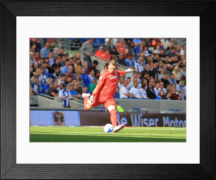 Framed Print : Brighton & Hove Albion: David Stockdale Kicks Away in Sky Bet Championship Clash vs. Hull City (12SEP15) Framed Print : Brighton & Hove Albion: David Stockdale Kicks Away in Sky Bet Championship Clash vs. Hull City (12SEP15)