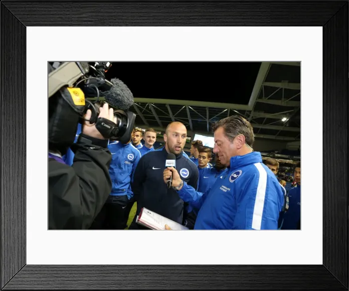 Framed Print : Brighton and Hove Albion U18 Squad Introduced at Half Time against Rotherham United, American Express Community Stadium (September 15, 2015) Framed Print : Brighton and Hove Albion U18 Squad Introduced at Half Time against Rotherham United, American Express Community Stadium (September 15, 2015)