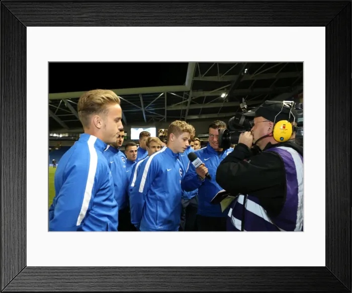 Framed Print : Brighton and Hove Albion FC: U18 Squad Presented at Half Time against Rotherham United (15th September 2015) Framed Print : Brighton and Hove Albion FC: U18 Squad Presented at Half Time against Rotherham United (15th September 2015)