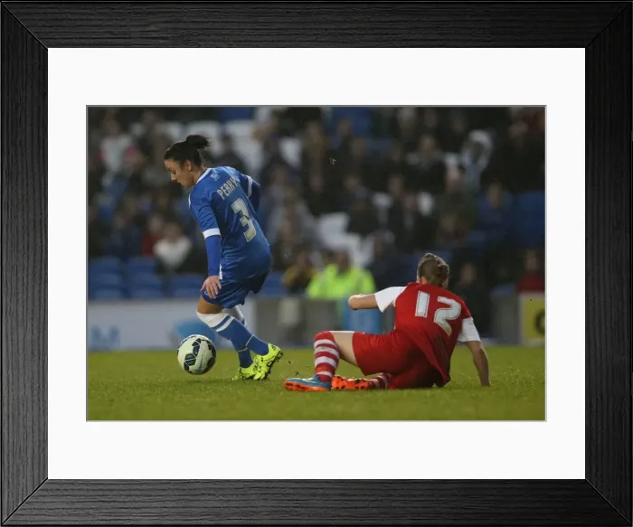 Framed Print : FA Women's Premier League: Brighton & Hove Albion vs Charlton Athletic Clash at American Express Community Stadium (December 2015)