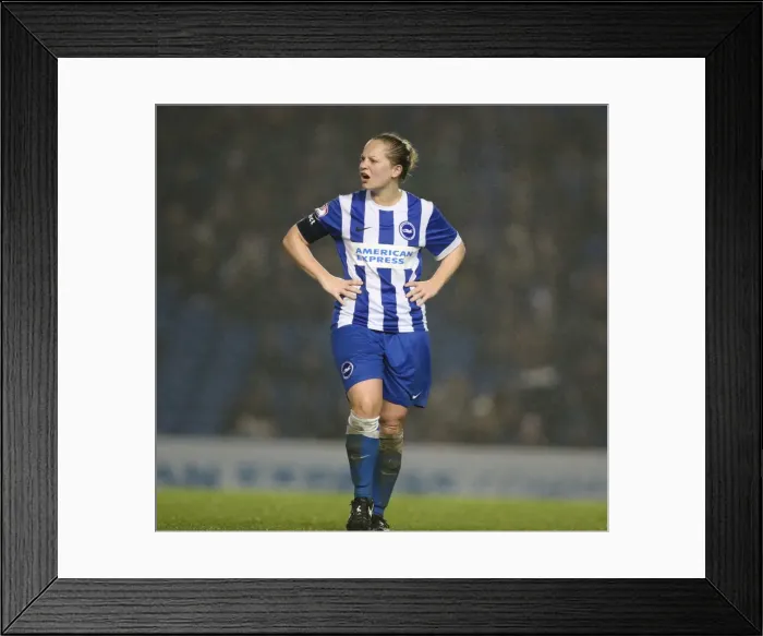 Framed Print : Brighton & Hove Albion Women vs Charlton Athletic Ladies: FA Womens Premier League Showdown at American Express Community Stadium (December 2015)