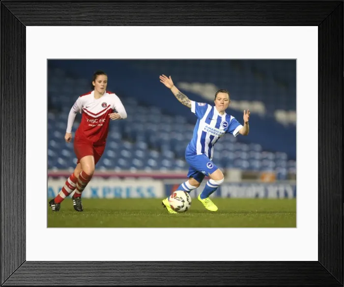 Framed Print : Brighton & Hove Albion Women vs Charlton Athletic Ladies: FA Womens Premier League Clash at American Express Community Stadium (December 2015) Framed Print : Brighton & Hove Albion Women vs Charlton Athletic Ladies: FA Womens Premier League Clash at American Express Community Stadium (December 2015)