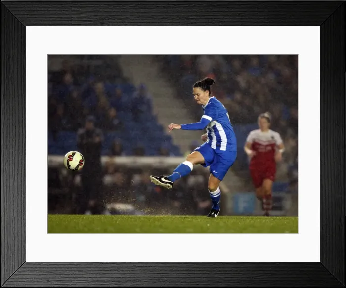 Framed Print : Brighton & Hove Albion Women vs Charlton Athletic Ladies: FA Womens Premier League Clash at American Express Community Stadium (December 2015)