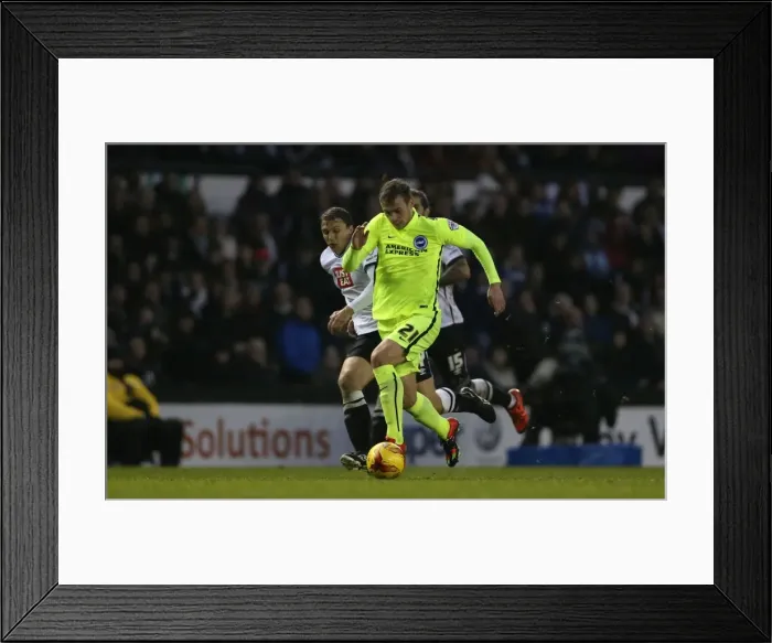 Framed Print : Intense Championship Showdown: Derby County vs. Brighton & Hove Albion at iPro Stadium (12DEC15)