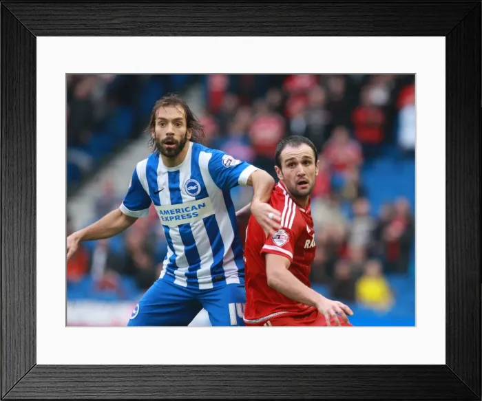 Framed Print : Brighton & Hove Albion vs. Middlesbrough: Inigo Calderon Stands Firm Against Kike's Advance (19DEC15) Framed Print : Brighton & Hove Albion vs. Middlesbrough: Inigo Calderon Stands Firm Against Kike's Advance (19DEC15)