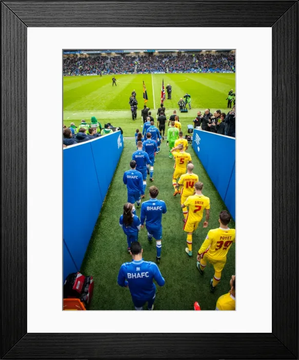 Framed Print : Brighton and Hove Albion vs Milton Keynes Dons: Tunnel Emergence - Sky Bet Championship Clash (07 / 11 / 2015) Framed Print : Brighton and Hove Albion vs Milton Keynes Dons: Tunnel Emergence - Sky Bet Championship Clash (07 / 11 / 2015)