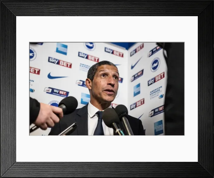 Framed Print : Chris Hughton's Post-Match Interview: Brighton and Hove Albion vs. Milton Keynes Dons, Sky Bet Championship (07 / 11 / 2015) Framed Print : Chris Hughton's Post-Match Interview: Brighton and Hove Albion vs. Milton Keynes Dons, Sky Bet Championship (07 / 11 / 2015)